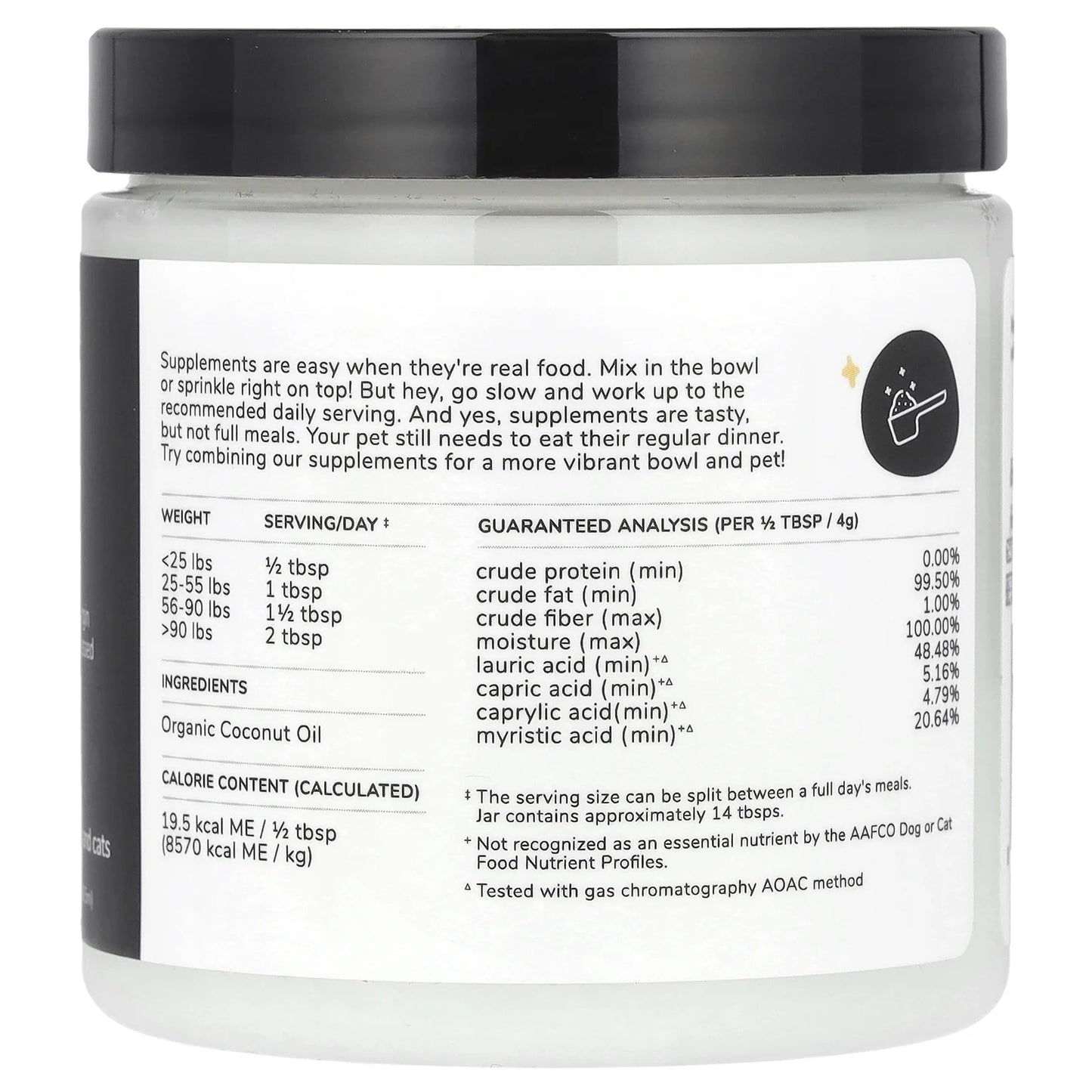 Organic Coconut Oil, Cold-Pressed Coconut Oil for Dogs & Cats (Medium) - 8 Fl Oz