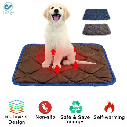 Self Heating Cat Dog Pad / Self-Warming Cat Dog Bed / Thermal Cat Mat for Outdoor and Indoor Pets (Gray, 22.8" X 34.7")