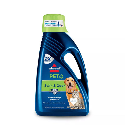 BISSELL 2X Pet Stain & Odor 60Oz. Upright Carpet Cleaner Formula - 99K52: Liquid Solution for Carpets & Upholstery